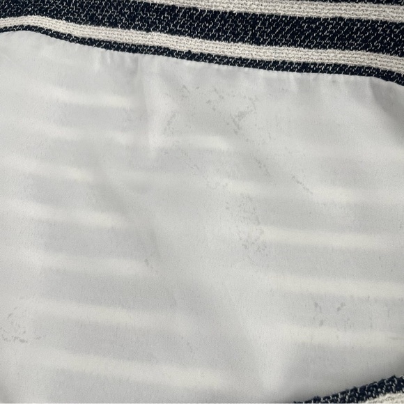 Ann Taylor Cotton Blend Nubby Zip Kick Pleat Lined Soft Black Off White Skirt - Picture 8 of 12